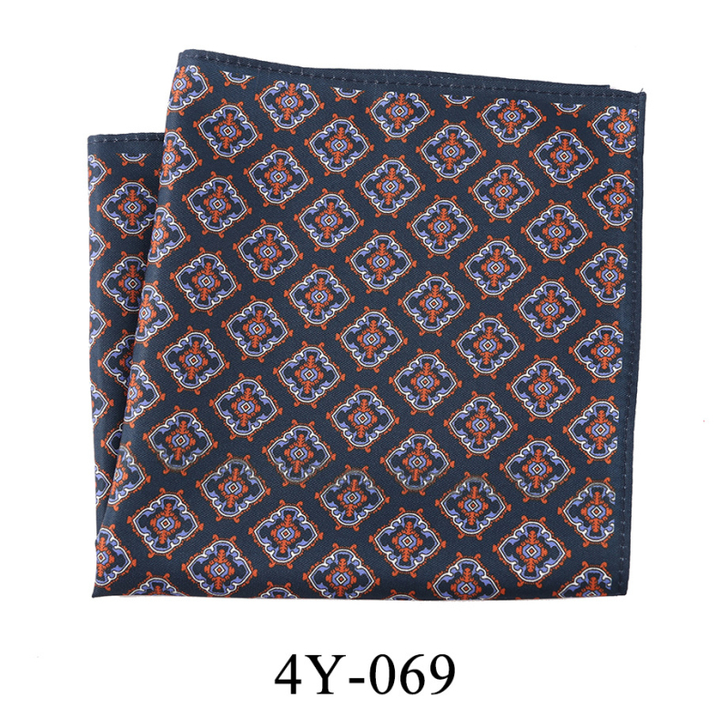 Kabatas lakatiņš Cashew Flower sērijā, ziedu raksts, poliestera-satīns, divpusēja drukāšana, vienslāņu oderējums, 76 gatavi modeļi