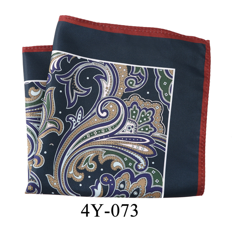 Kabatas lakatiņš Cashew Flower sērijā, ziedu raksts, poliestera-satīns, divpusēja drukāšana, vienslāņu oderējums, 76 gatavi modeļi