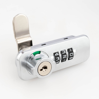 Încuietoare cu combinație pe cadran pentru dulapuri de dosare de birou, cu interblocare în trei, tip numeric, model 666061-11, material: aliaj de zinc + ABS