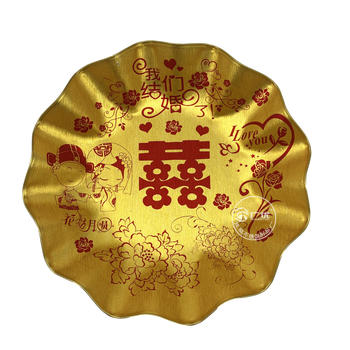 Nerezový okrúhly disk na svadbu, jednoliaty vzor, moderný minimalistický štýl, potlačené logo