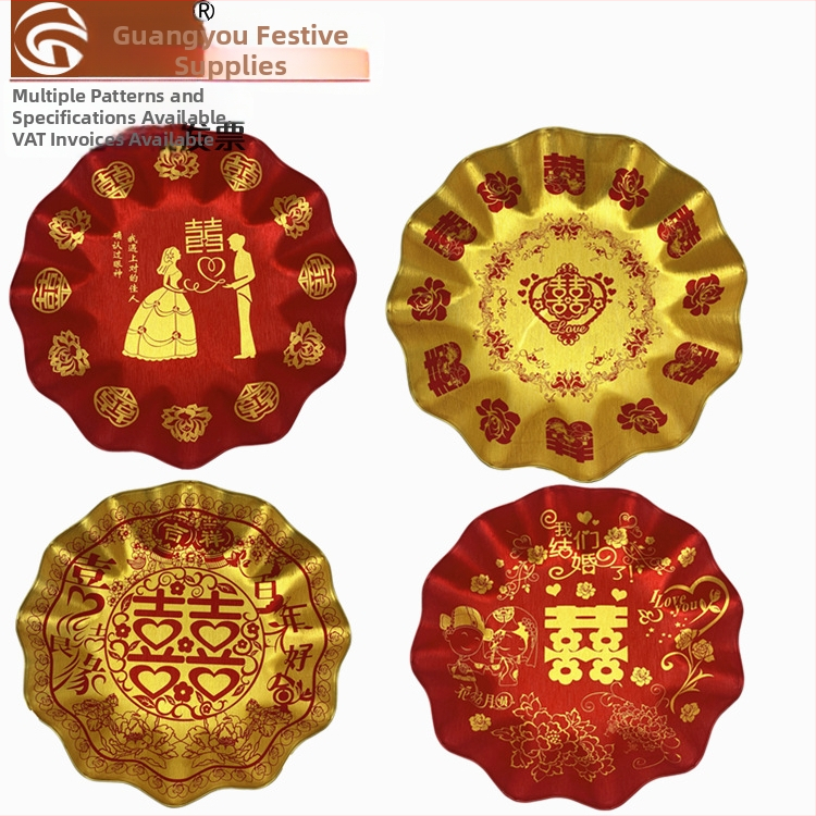 Nerezový okrúhly disk na svadbu, jednoliaty vzor, moderný minimalistický štýl, potlačené logo