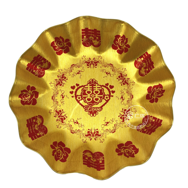 Nerezový okrúhly disk na svadbu, jednoliaty vzor, moderný minimalistický štýl, potlačené logo