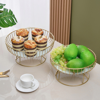 Farfurie din sticlă în stil Nordic Light Luxury – coș pentru fructe, suport desert, platou pentru gustări la ceaiul de după-amiază