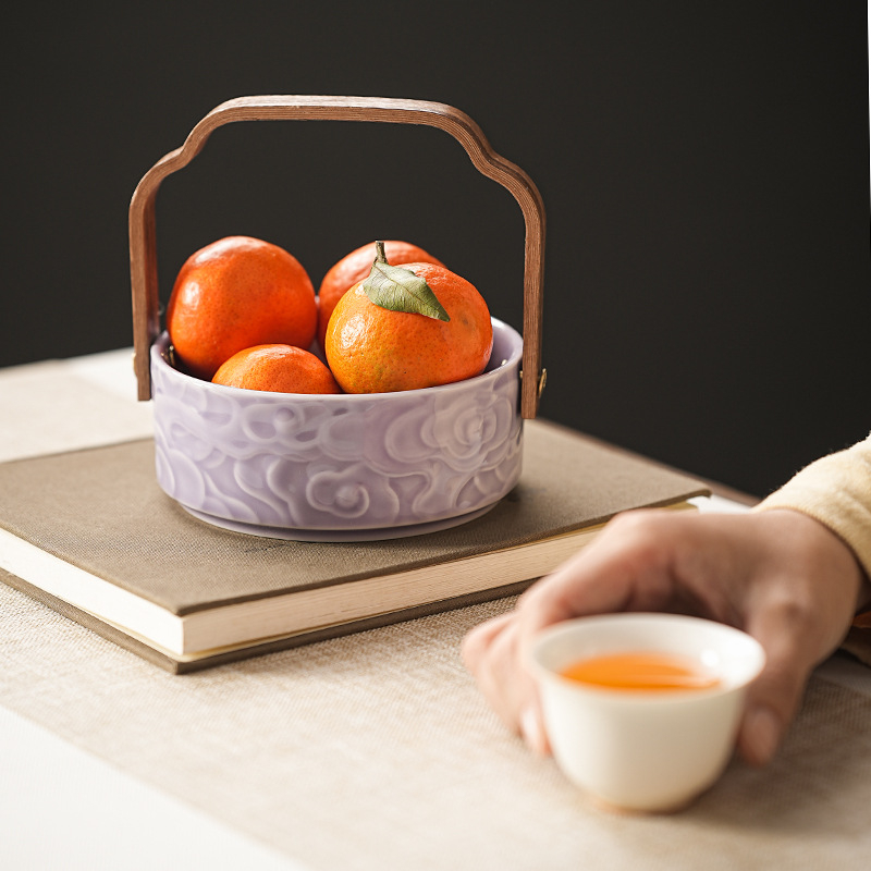 Porcelánový košík na ovocie — minimalistický, ľahký luxus a retro štýl (Materiál: Porcelán; Kategória: košík na ovocie; Značka: Ten thousand collar; Spustenie: leto 2021)