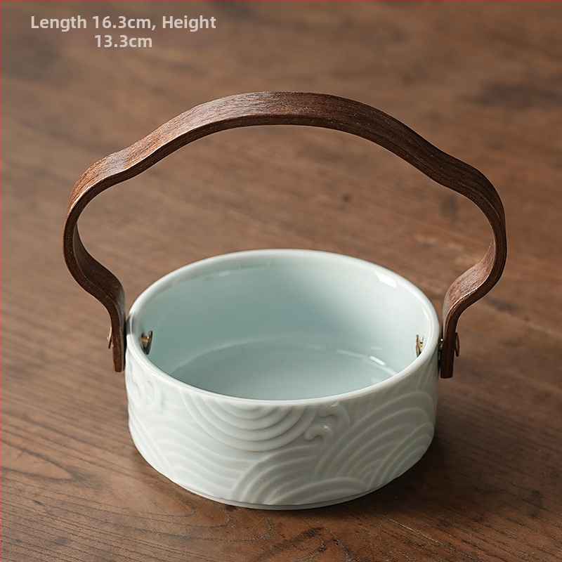 Porcelánový košík na ovocie — minimalistický, ľahký luxus a retro štýl (Materiál: Porcelán; Kategória: košík na ovocie; Značka: Ten thousand collar; Spustenie: leto 2021)