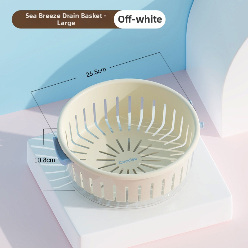 Koš na ovocie s drenážou, dvojvrstvový dizajn, veľký objem, PP+PET materiál, viacúčelový do kuchyne