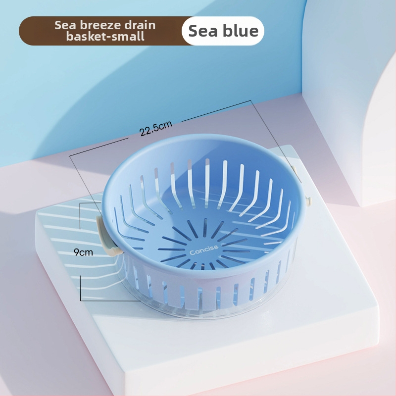 Koš na ovocie s drenážou, dvojvrstvový dizajn, veľký objem, PP+PET materiál, viacúčelový do kuchyne