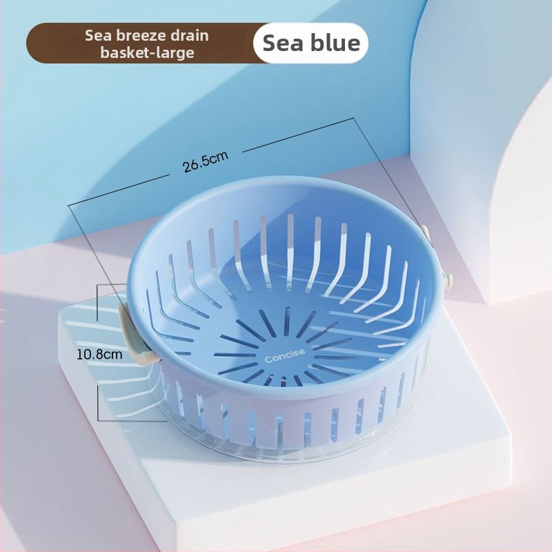 Koš na ovocie s drenážou, dvojvrstvový dizajn, veľký objem, PP+PET materiál, viacúčelový do kuchyne