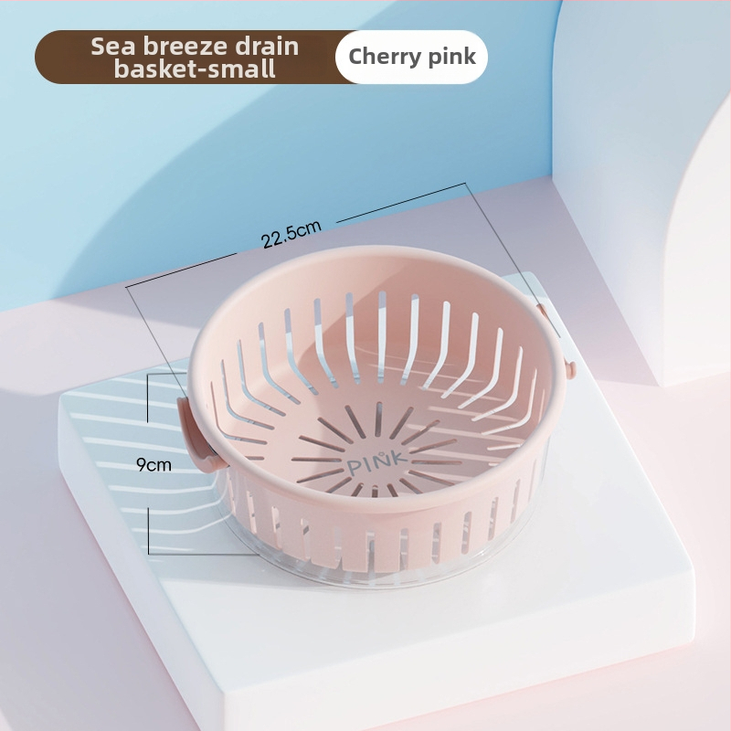 Koš na ovocie s drenážou, dvojvrstvový dizajn, veľký objem, PP+PET materiál, viacúčelový do kuchyne