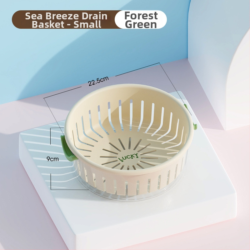 Koš na ovocie s drenážou, dvojvrstvový dizajn, veľký objem, PP+PET materiál, viacúčelový do kuchyne