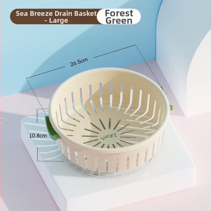 Koš na ovocie s drenážou, dvojvrstvový dizajn, veľký objem, PP+PET materiál, viacúčelový do kuchyne