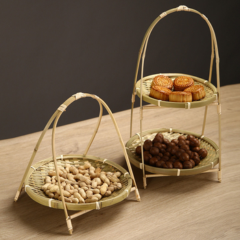 Felie de fructe din bambus, realizată manual, raft de expunere cu mai multe niveluri, Autonomy, stil Light Luxury Retro, Primăvara 2023