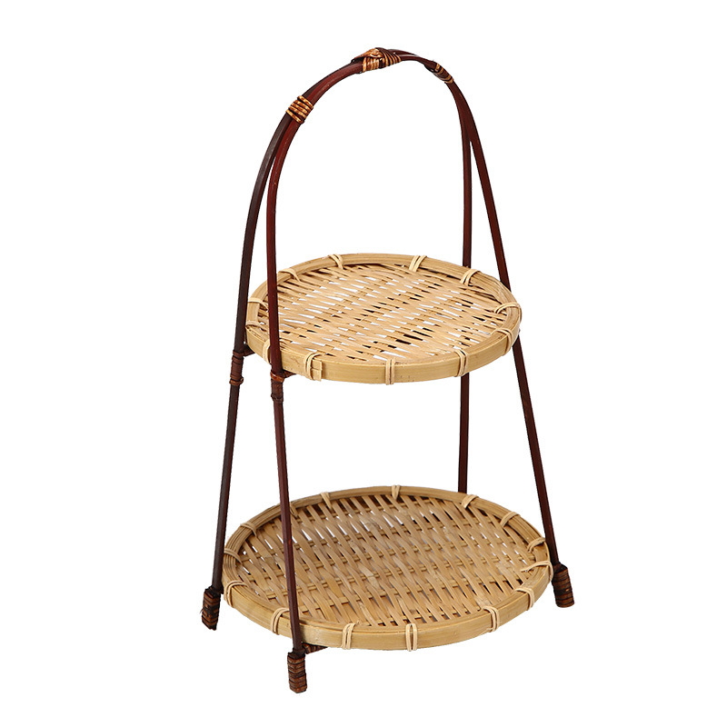 Felie de fructe din bambus, realizată manual, raft de expunere cu mai multe niveluri, Autonomy, stil Light Luxury Retro, Primăvara 2023