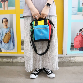 Geantă mini crossbody (pânză Oxford; formă pătrată verticală; fermoar; buzunar pentru ID în interior; Sun Earth&U)