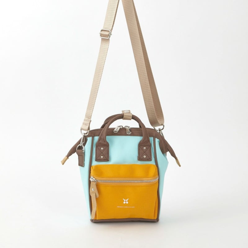 Geantă mini crossbody (pânză Oxford; formă pătrată verticală; fermoar; buzunar pentru ID în interior; Sun Earth&U)