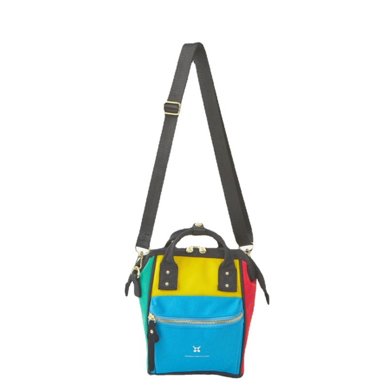 Geantă mini crossbody (pânză Oxford; formă pătrată verticală; fermoar; buzunar pentru ID în interior; Sun Earth&U)