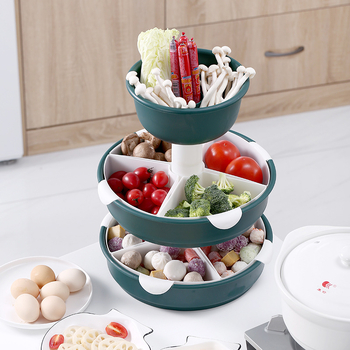 Tava rotativă pentru oale cu coș de scurgere, din plastic, mare, dublă, Guan Zhuojia, Toamna 2020, Clasa I