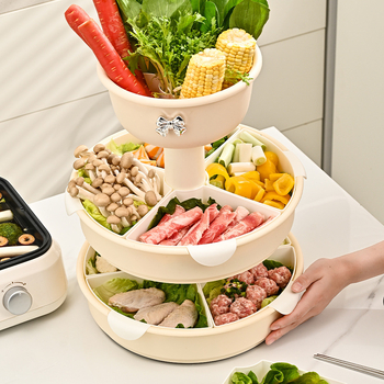 Tava rotativă pentru oale cu coș de scurgere, din plastic, mare, dublă, Guan Zhuojia, Toamna 2020, Clasa I