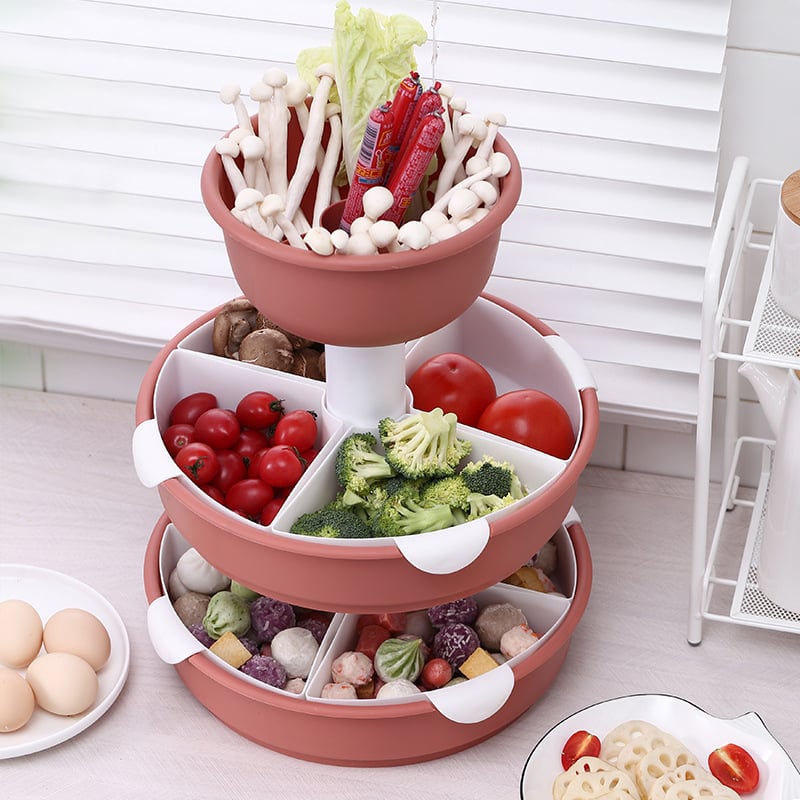 Tava rotativă pentru oale cu coș de scurgere, din plastic, mare, dublă, Guan Zhuojia, Toamna 2020, Clasa I