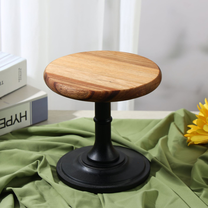 Tavă înaltă din lemn pentru fructe și deserturi – suport de expunere minimalist, Yixuan, lansare vară 2021