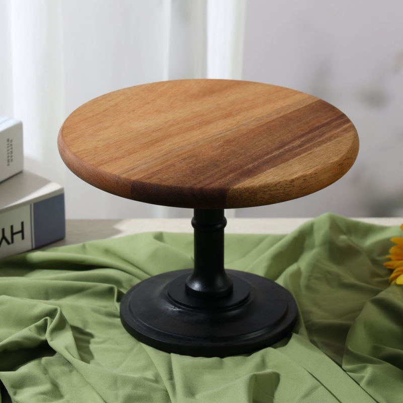 Tavă înaltă din lemn pentru fructe și deserturi – suport de expunere minimalist, Yixuan, lansare vară 2021