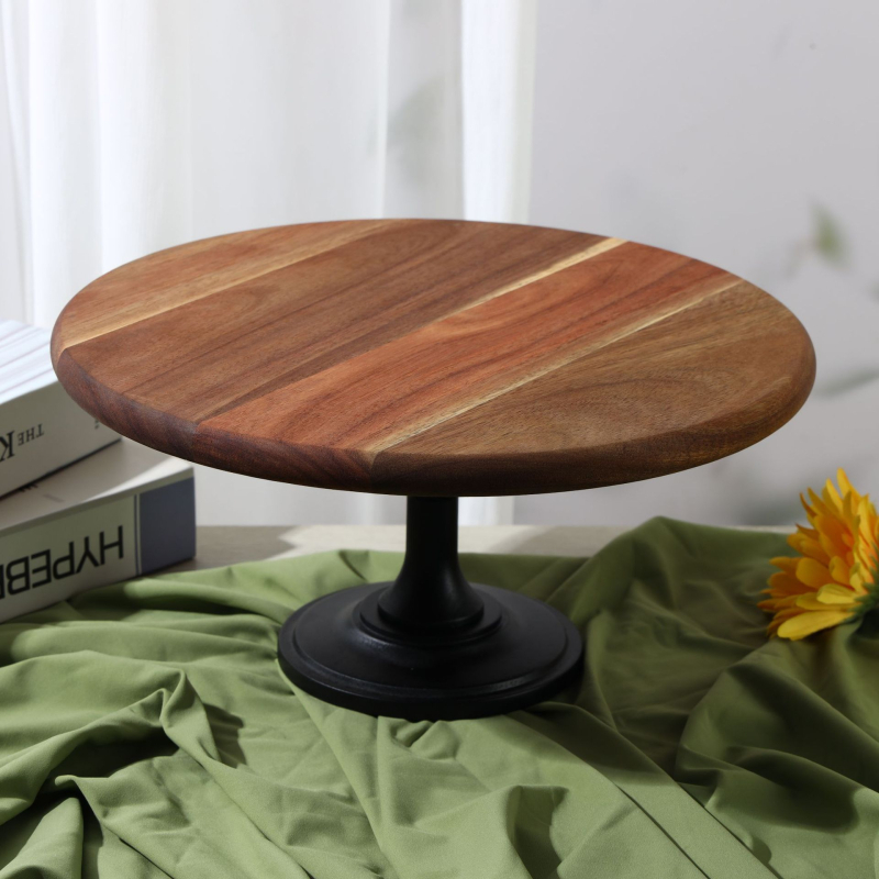 Tavă înaltă din lemn pentru fructe și deserturi – suport de expunere minimalist, Yixuan, lansare vară 2021