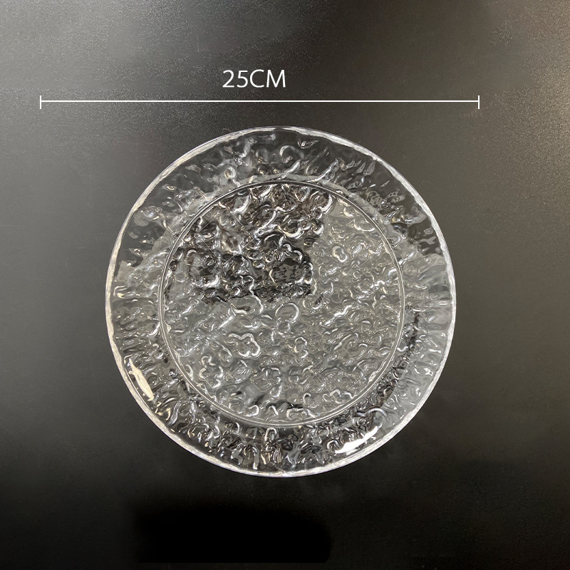 Farfurie pentru fructe din acrilic, cu model de gheață, rotundă, stil lux lejer-retro (Material: Acrilic; Categorie: Farfurie pentru fructe; Marcă: Luminous suit battery; Stil: Lux lejer retro; Calitate: Premium)