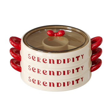 Farfurie de fructe Lechuang, plastic PP, stil modern minimalist, multi-etaj cu capac, lansare vară 2024