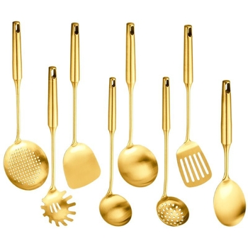 Lingură de gătit din oțel inoxidabil 201, rezistență la temperaturi înalte, protecție împotriva arsurilor, finisaj cu titan