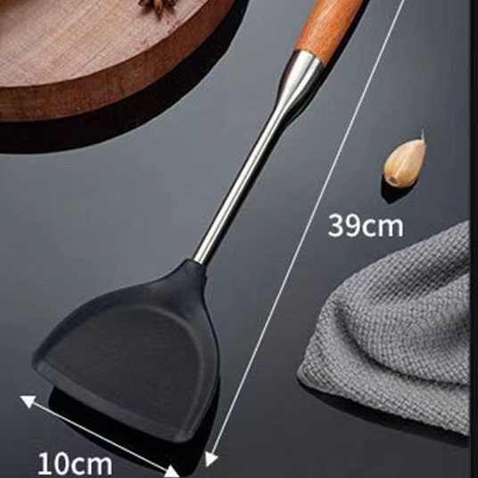 Set silikónových kuchynských špachtiel s nerezovou rukoväťou | potravinársky silikón, nepriľnavé, odolné voči vysokým teplotám, protišmykové