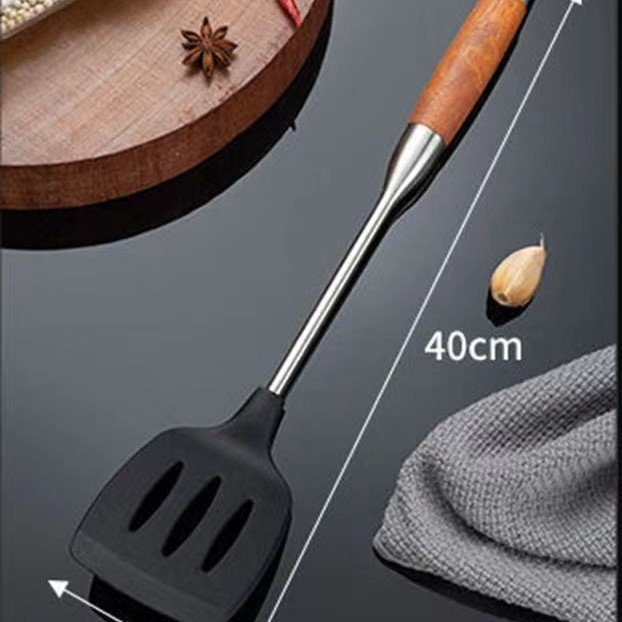 Set silikónových kuchynských špachtiel s nerezovou rukoväťou | potravinársky silikón, nepriľnavé, odolné voči vysokým teplotám, protišmykové