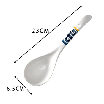 Lingură de supă ceramică Long Xiaoxuan, mâner lung – culoare solidă, pentru adulți
