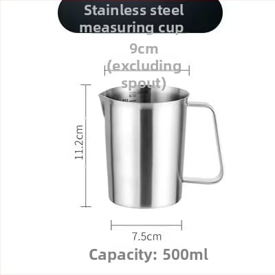 Huisheng 304 rozsdamentes acél mérőcsésze skálával – konyhai sütéshez mérőedény és kanál