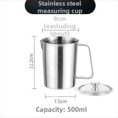 Huisheng 304 rozsdamentes acél mérőcsésze skálával – konyhai sütéshez mérőedény és kanál