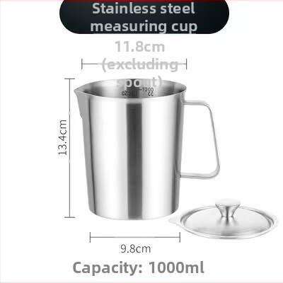Huisheng 304 rozsdamentes acél mérőcsésze skálával – konyhai sütéshez mérőedény és kanál