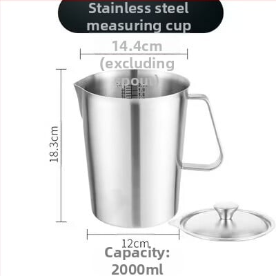 Huisheng 304 rozsdamentes acél mérőcsésze skálával – konyhai sütéshez mérőedény és kanál