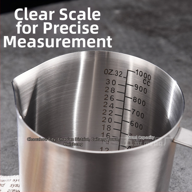 Huisheng 304 nerūdijančio plieno matavimo puodelis su skale – virtuvės kepimui matavimo puodeliai ir šaukštelis