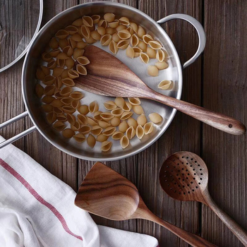 Detomade Drveni Set Kuhinjskih Alata — Set Drvenih Kuhinjskih Alata, Moderan Minimalistički Stil