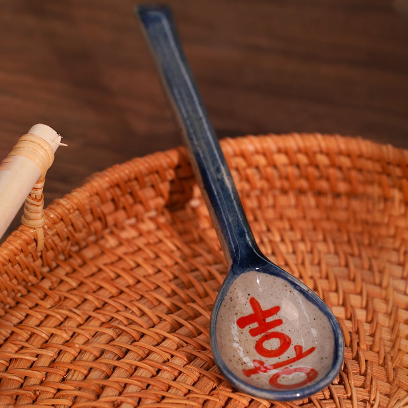 Keramička žlica – japanskog stila, za kašu i desert, nacionalni trend, novi kineski stil