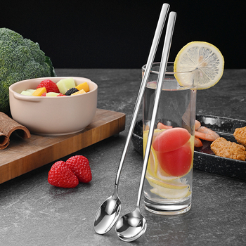 Hinsika lingură bar din oțel inoxidabil 304, cu mâner lung, pentru cafea, cocktailuri și ceai cu lapte – luciu oglindă