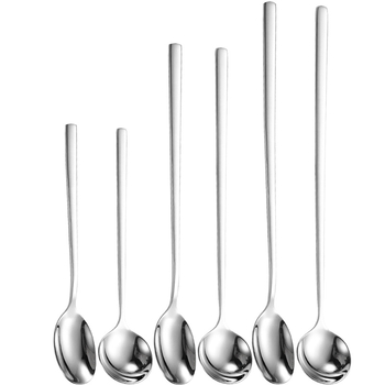 Hinsika lingură bar din oțel inoxidabil 304, cu mâner lung, pentru cafea, cocktailuri și ceai cu lapte – luciu oglindă