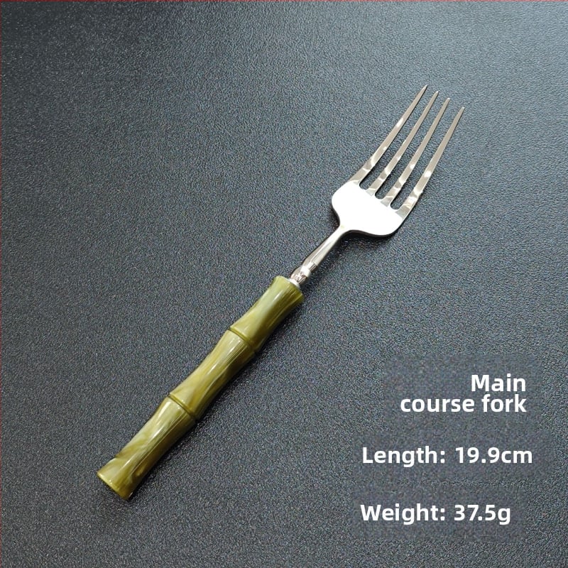 Kés, villa és kanál készlet – kézzel készített 304 rozsdamentes acélból, bambusz-összekapcsolódás dizájn, tükrös felület, új kínai stílus