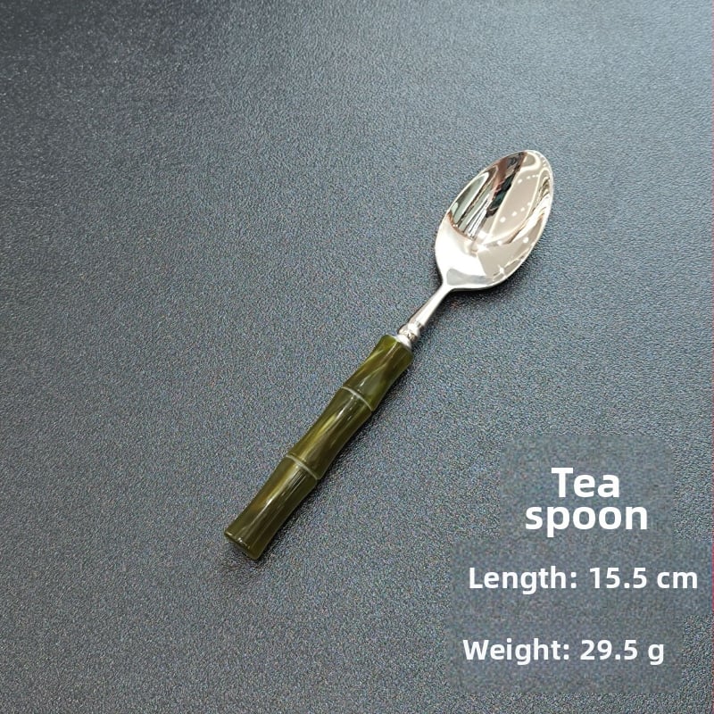 Kés, villa és kanál készlet – kézzel készített 304 rozsdamentes acélból, bambusz-összekapcsolódás dizájn, tükrös felület, új kínai stílus