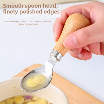 Gyerekeknek készült evőeszköz készlet fa fogantyúval, 304 rozsdamentes acélból, hordozható dobozban, kézműves