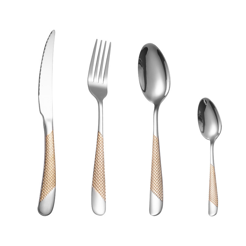 Kés, villa és kanál készlet 410-es rozsdamentes acélból, tükrös felület, modern letisztult stílus, egységes dizájn