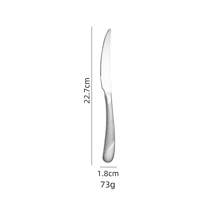 Kés, villa és kanál készlet 410-es rozsdamentes acélból, tükrös felület, modern letisztult stílus, egységes dizájn