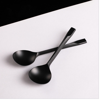 Lingură de plastic, unică folosință, cu mâner lung, cap rotund mare, ambalaj individual