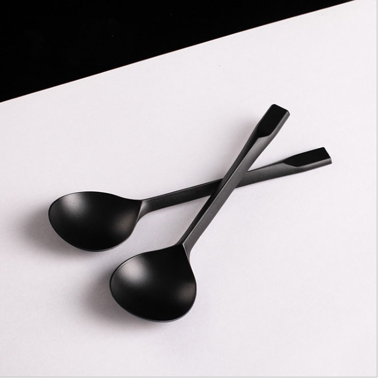 Lingură de plastic, unică folosință, cu mâner lung, cap rotund mare, ambalaj individual