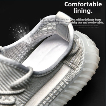 Vīriešu kokosā kurpes – Elpojošas Fly-Knit tīkla sporta kurpes, Vieglas, Ar šņorēm, Apaļš purns, Zole ar injekcijas veidojumu