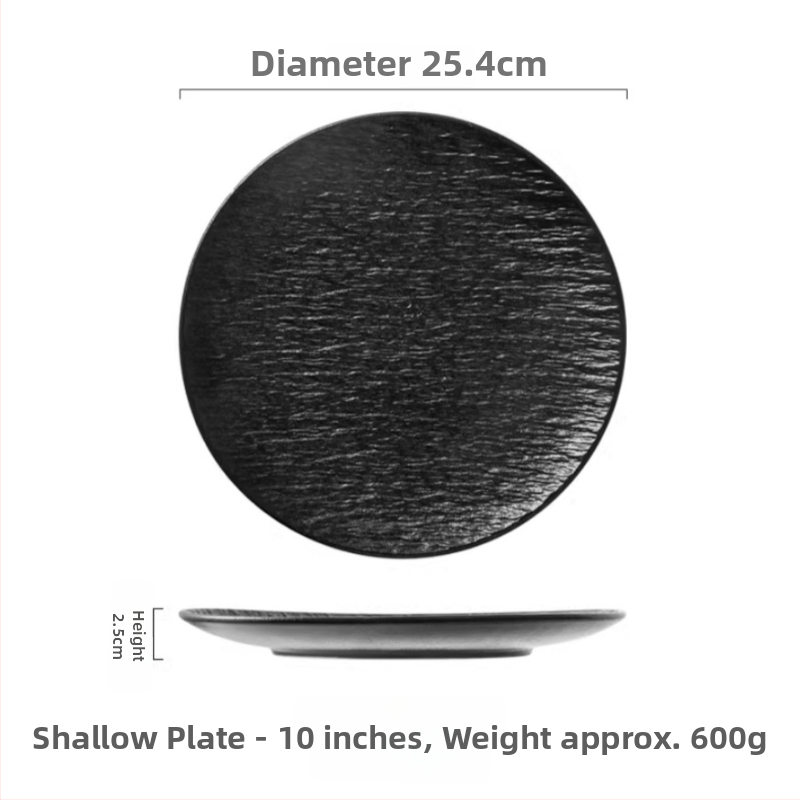 Porcelánból készült kerek steak-tál, sekély tál, alglazúrral bevont felület, logóval testre szabható